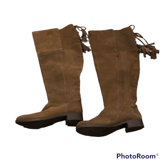 Torrid Women's Brown Over The Knee Stretch Suede Boots 12 Wide Calves - Picture 2 of 6